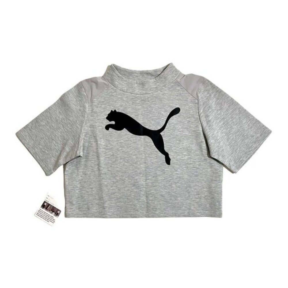 puma Women's Evostripe Sweat Tee Shirt Pullover Sweatshirt Grey SZ L New